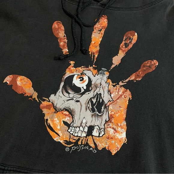 Vintage 90s Metallica PUSHEAD Washed Hoodie Size XL - Picture 3 of 8